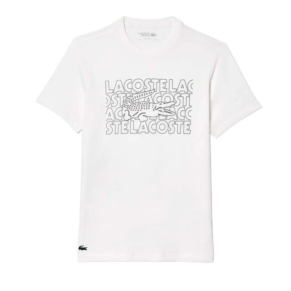 Lacoste Unisex Adult Printed Ultra Dry Sport T-Shirt / White